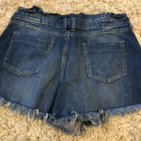 We The Free Shorts Women's Sz XL Paper bag Denim Button Fly High Waist - Picture 4 of 6